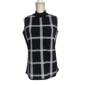 Alfani Sleeveless Reversible Mock Neck Widowpane Sweater Womens 0X